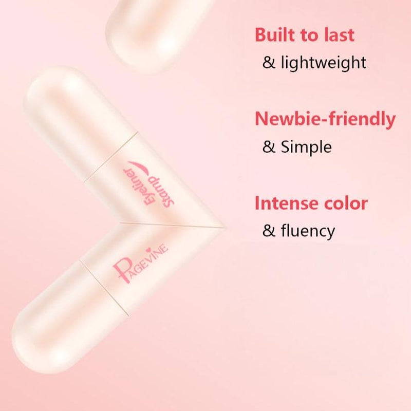 Dual-Head Rotating Eyeliner Stamp Pen - Quick-Dry, Long-Lasting, Smudge-Proof Design for Effortless Cat Eye and Winged Lines - Perfect for Holiday Gifting
