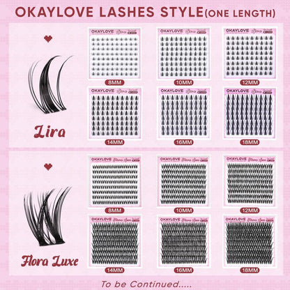 OKAYLOVE Lashes Cluster - Premium Soft Eyelash Extensions in 8/10/12/14/16/18MM, Ideal for DIY Natural Makeup, Perfect Gift for Beauty Enthusiasts