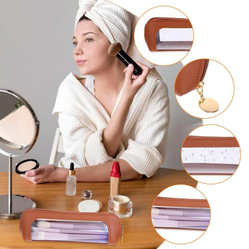 Portable Makeup Brush Organizer with Zipper: Ideal for Cosmetics, Stationery, and Travel