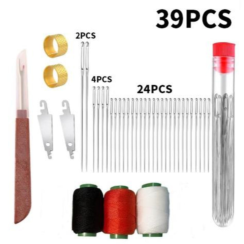 39-Piece Premium Steel Needles Set for Quilting and Sewing - Long and Thin Handmade Needles Kit for DIY Projects