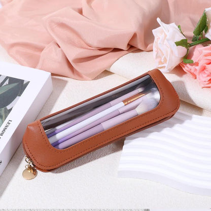 Portable Makeup Brush Organizer with Zipper: Ideal for Cosmetics, Stationery, and Travel