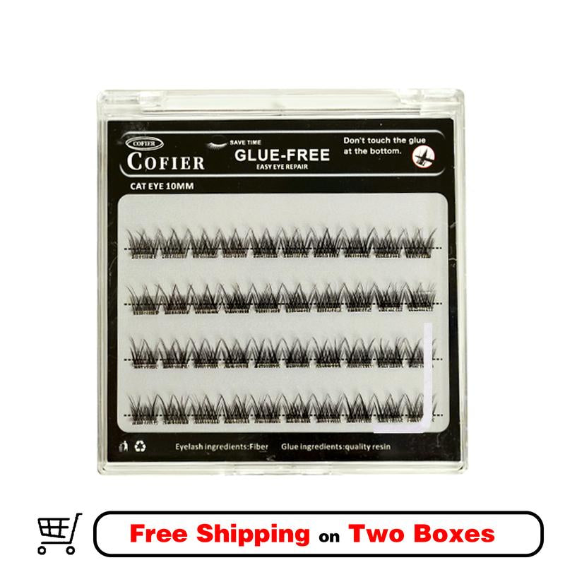 Cofier No-Glue Lash Clusters - 40 Piece Self-Adhesive Eyelash Set with Uniform Lengths (10/12/14mm) for Effortless, Natural Application Suitable for Beginners