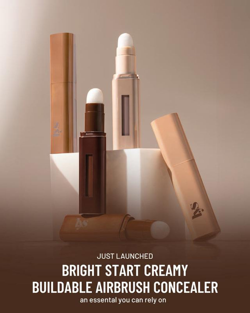 Bright Start Creamy Buildable Airbrush Concealer with Removable Sponge Applicator for a Flawless Finish