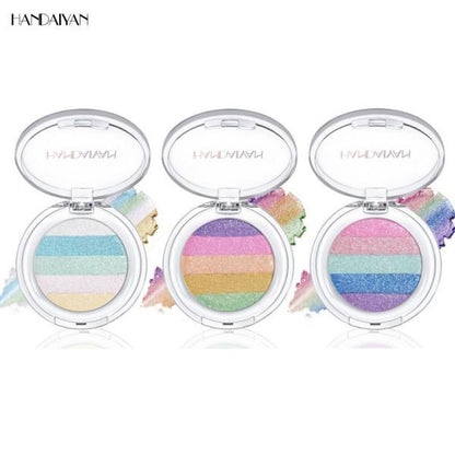 Chameleon Diamond Rainbow Multi-Use Highlighter and Eyeshadow Palette - Long-Lasting, High Pigment, Metallic Glitter Finish