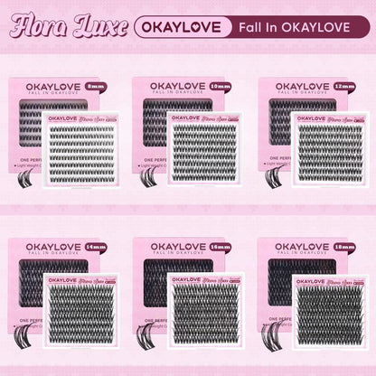 OKAYLOVE Lashes Cluster - Premium Soft Eyelash Extensions in 8/10/12/14/16/18MM, Ideal for DIY Natural Makeup, Perfect Gift for Beauty Enthusiasts
